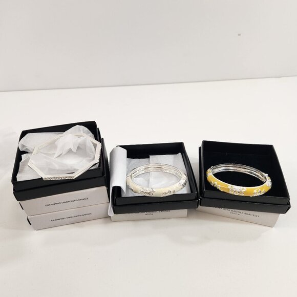 Avon Bangle Bracelet Lot Globalista Enamel / Geometric Dimensions Bundle of 5 - Picture 1 of 15